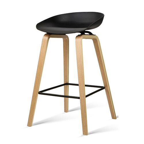 4x Bar Stools Kitchen Counter Stool Dining Chairs Wooden Black - Furniture > Bar Stools & Chairs > Table & Bar Stools - Rivercity House & Home Co. (ABN 18 642 972 209) - Affordable Modern Furniture Australia
