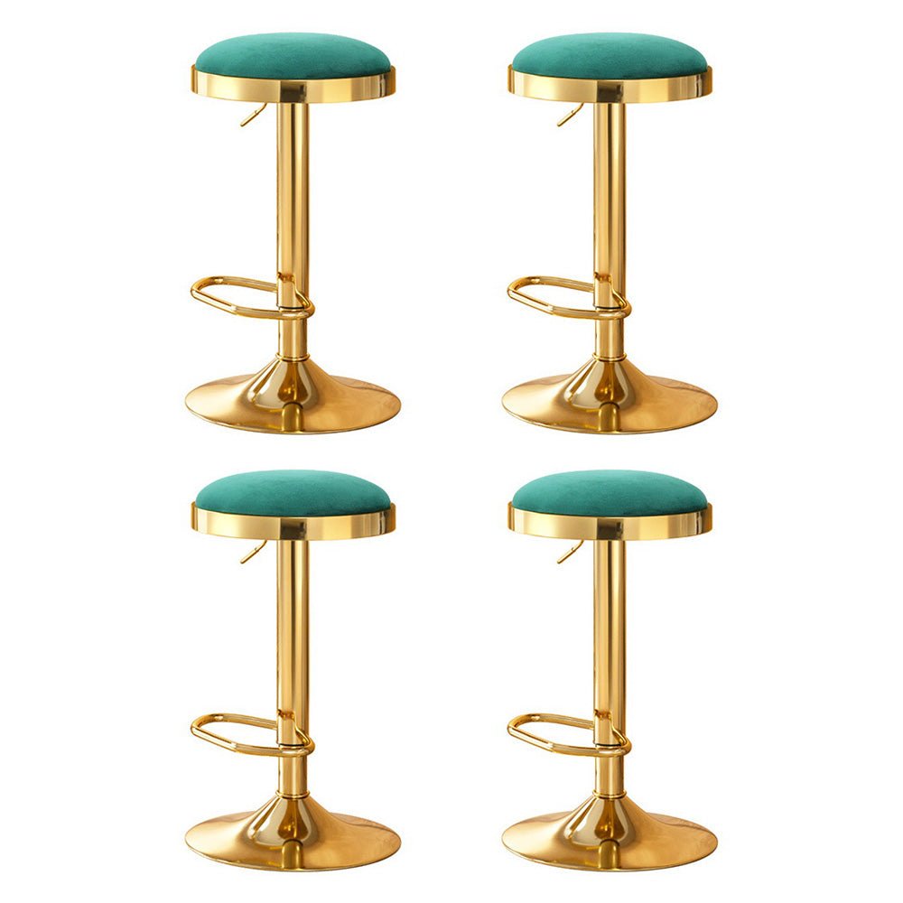 4x Bar Stools Kitchen Dining Chairs Velvet Padded Stool Green - Furniture > Bar Stools & Chairs > Table & Bar Stools - Rivercity House & Home Co. (ABN 18 642 972 209) - Affordable Modern Furniture Australia