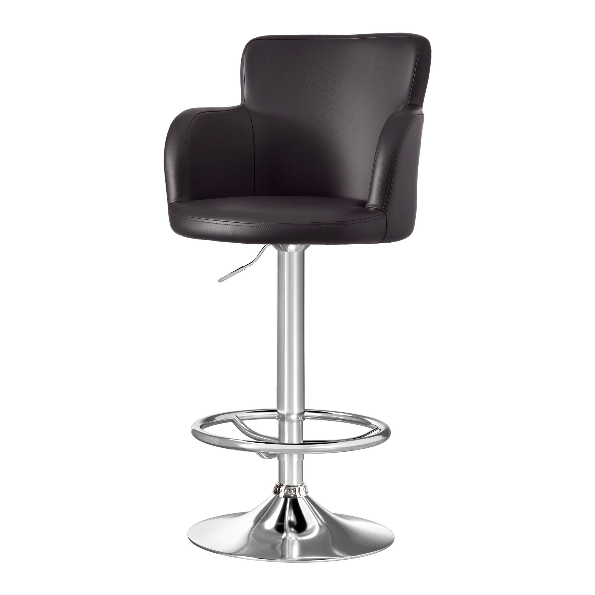 4x Bar Stools Swivel Kitchen Chairs Gas Lift Adjustable PU Leather Brown - Furniture > Bar Stools & Chairs > Table & Bar Stools - Rivercity House & Home Co. (ABN 18 642 972 209) - Affordable Modern Furniture Australia