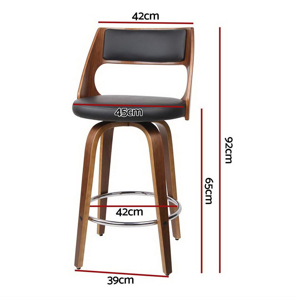 4x Bar Stools Swivel Leather Chair 65cm - Furniture > Bar Stools & Chairs > Table & Bar Stools - Rivercity House & Home Co. (ABN 18 642 972 209) - Affordable Modern Furniture Australia