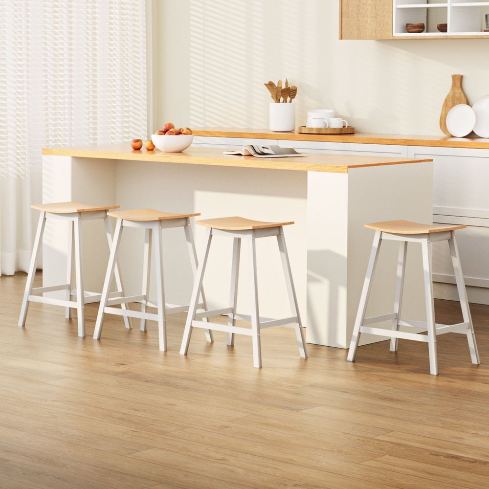 4x Bar Stools Wooden Chairs Oak - Furniture > Bar Stools & Chairs > Massage Chairs - Rivercity House & Home Co. (ABN 18 642 972 209) - Affordable Modern Furniture Australia