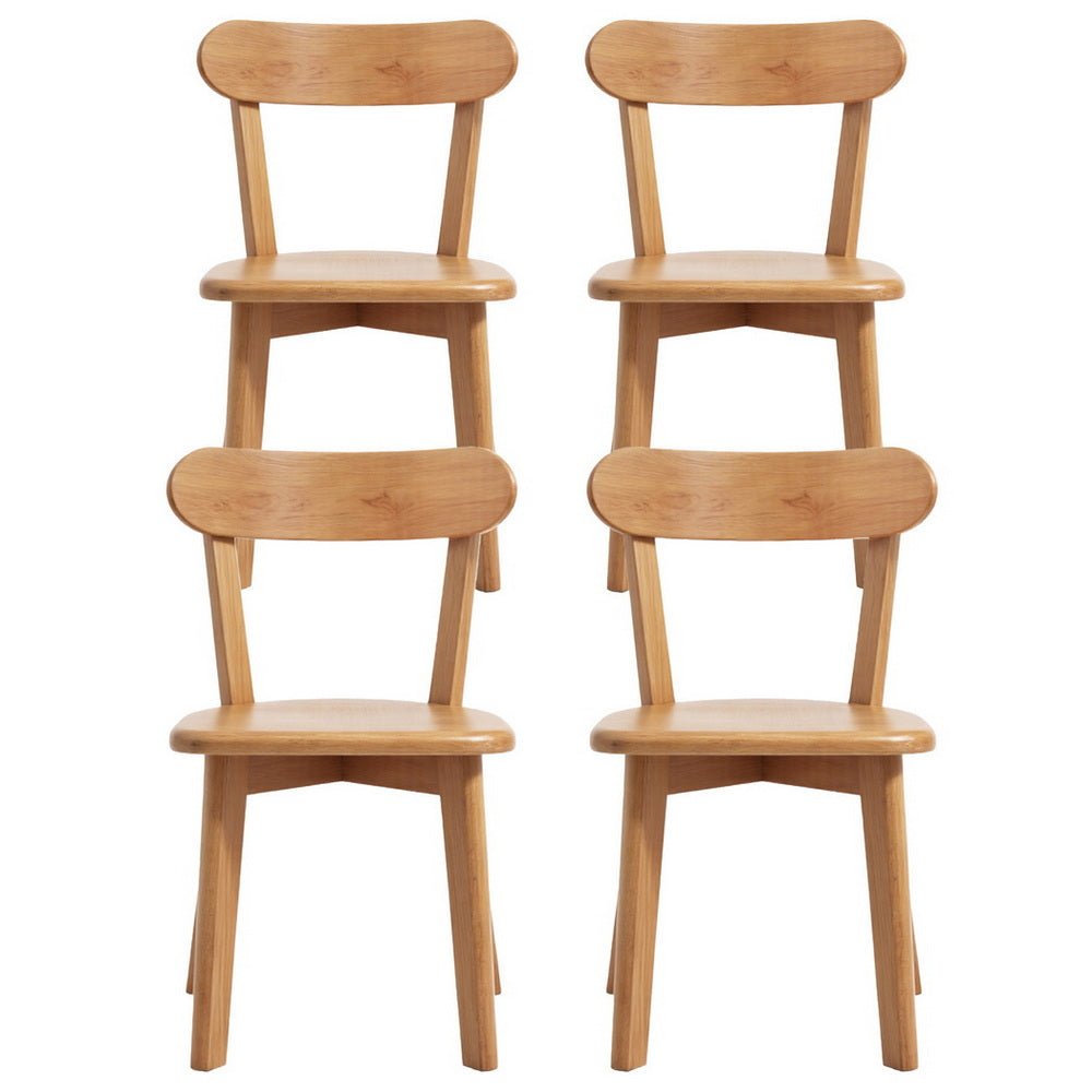 4x Dining Chairs Wooden Kitchen Accent Chair Cafe Lounge Rubber Wood - Furniture > Dining > Kitchen & Dining Chairs - Rivercity House & Home Co. (ABN 18 642 972 209) - Affordable Modern Furniture Australia