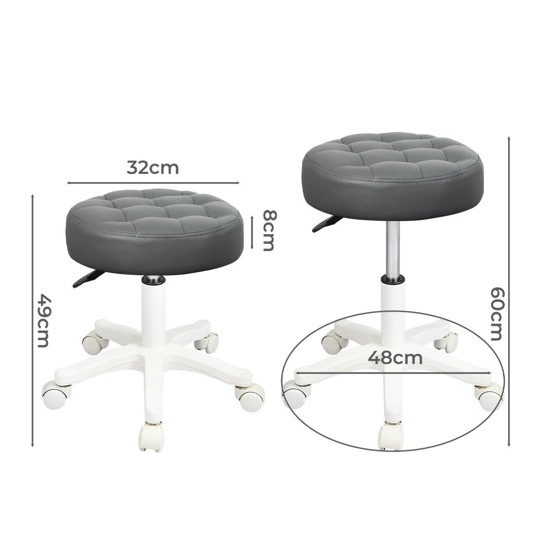 4x Rolling Swivel Bar Stool with PU Leather Seat and Casters - Grey - Rivercity House & Home Co. (ABN 18 642 972 209) - Affordable Modern Furniture Australia