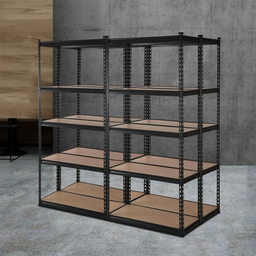 4x1.5M Garage Shelving Warehouse Rack Pallet Racking Storage Shelve Black - Tools > Tools Storage > Wall Storage Racks - Rivercity House & Home Co. (ABN 18 642 972 209) - Affordable Modern Furniture Australia