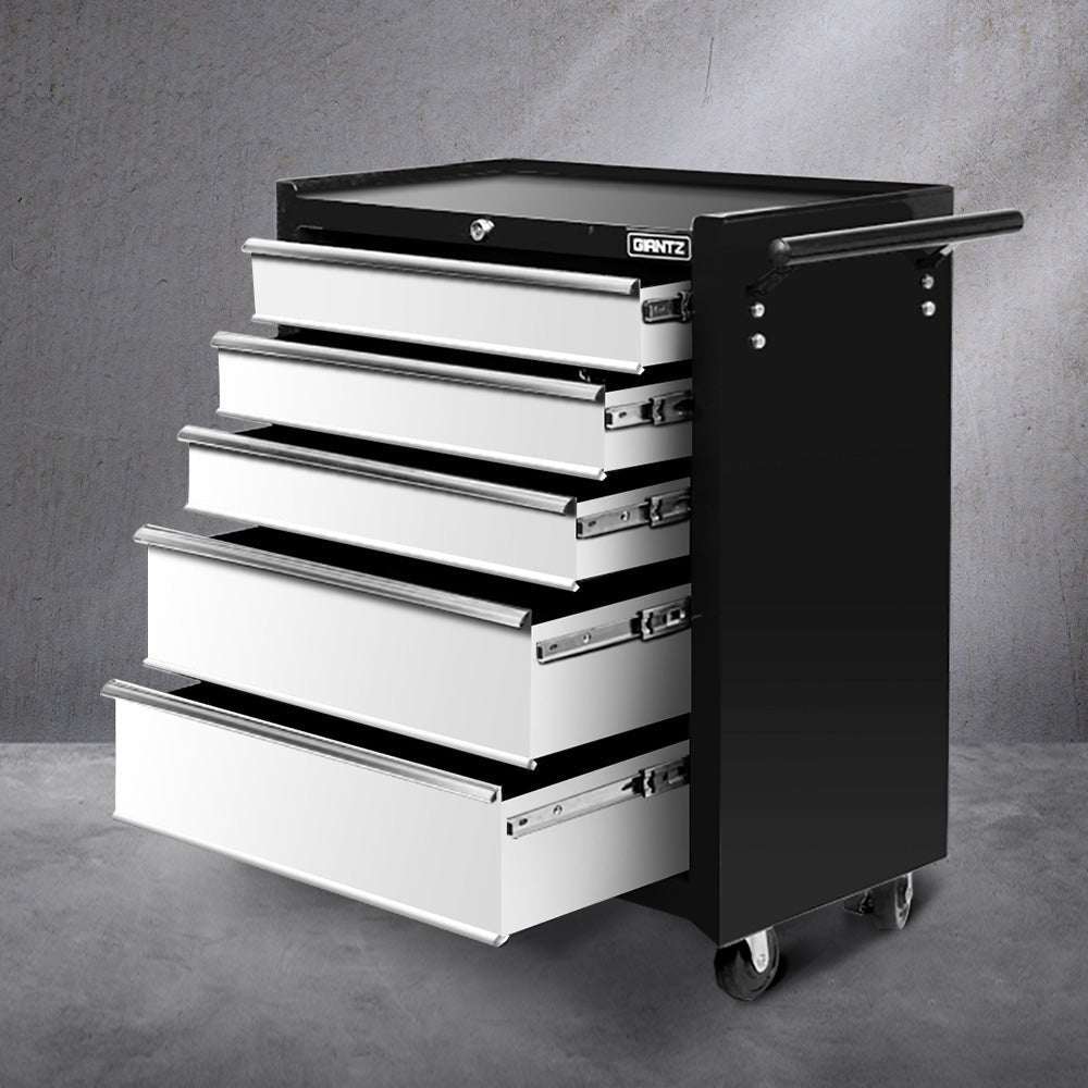 5 Drawer Tool Box Cabinet Chest Trolley Box Garage Storage Toolbox Grey - Tools > Tools Storage > Tool Cabinets - Rivercity House & Home Co. (ABN 18 642 972 209) - Affordable Modern Furniture Australia