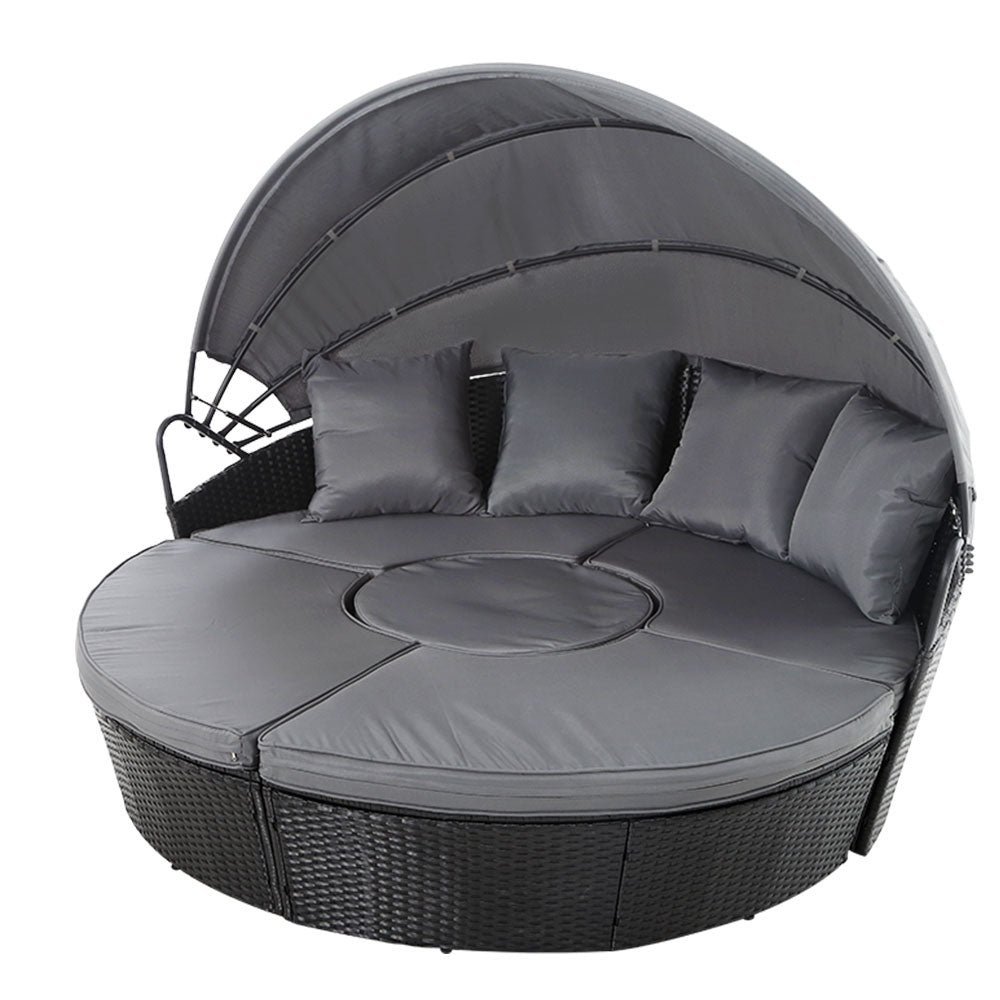 5 Piece Outdoor Day Bed With Shade - Rivercity House & Home Co. (ABN 18 642 972 209) - Affordable Modern Furniture Australia