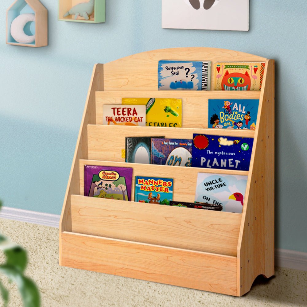 5 Tiers Kids Bookshelf Magazine Shelf Organiser Bookcase Display Rack - Baby & Kids > Kid's Furniture - Rivercity House & Home Co. (ABN 18 642 972 209) - Affordable Modern Furniture Australia