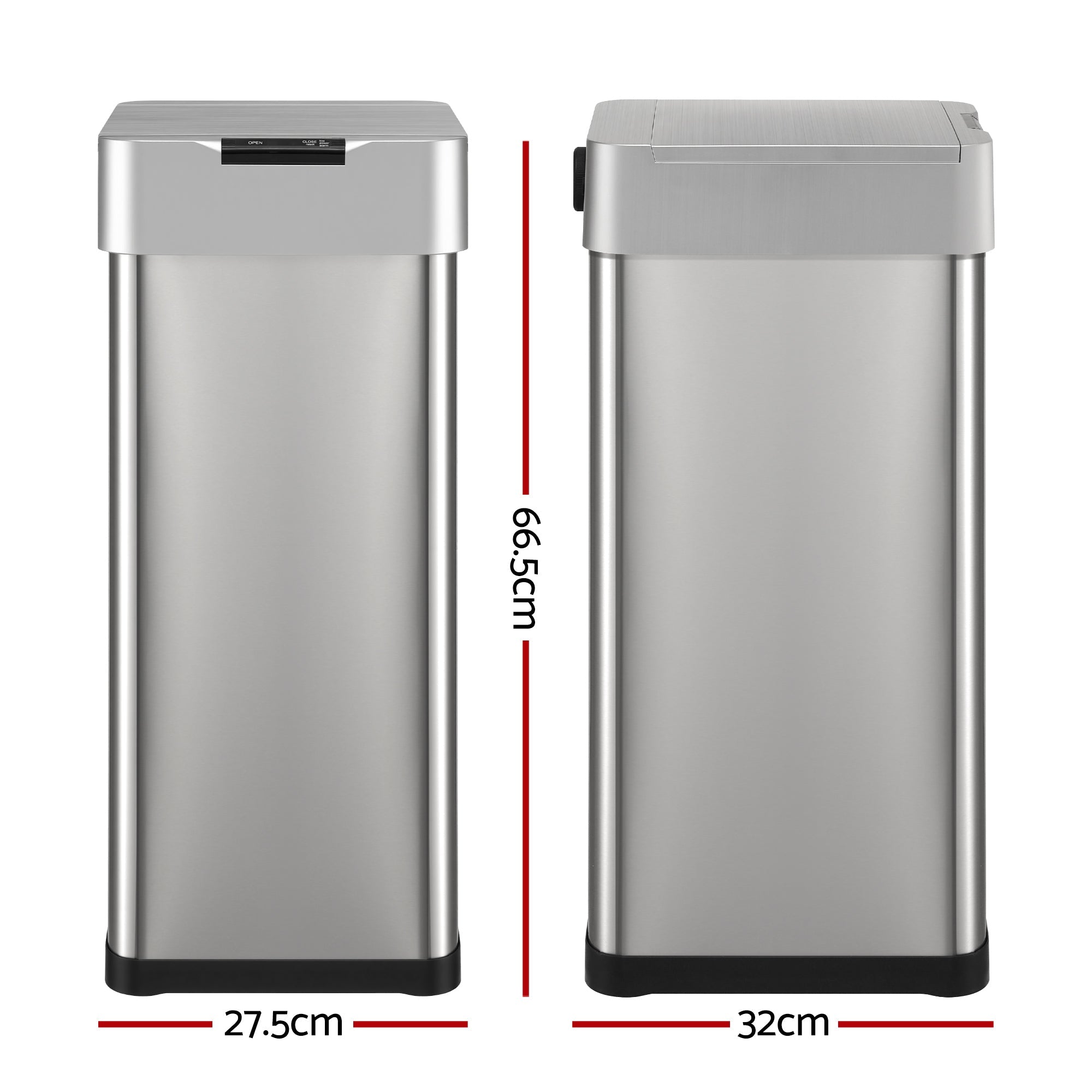 50L Motion Sensor Bin Rubbish Bins Kitchen Automatic Trash Can Silver - Home & Garden > Kitchen Bins > Automatic Bins - Rivercity House & Home Co. (ABN 18 642 972 209) - Affordable Modern Furniture Australia
