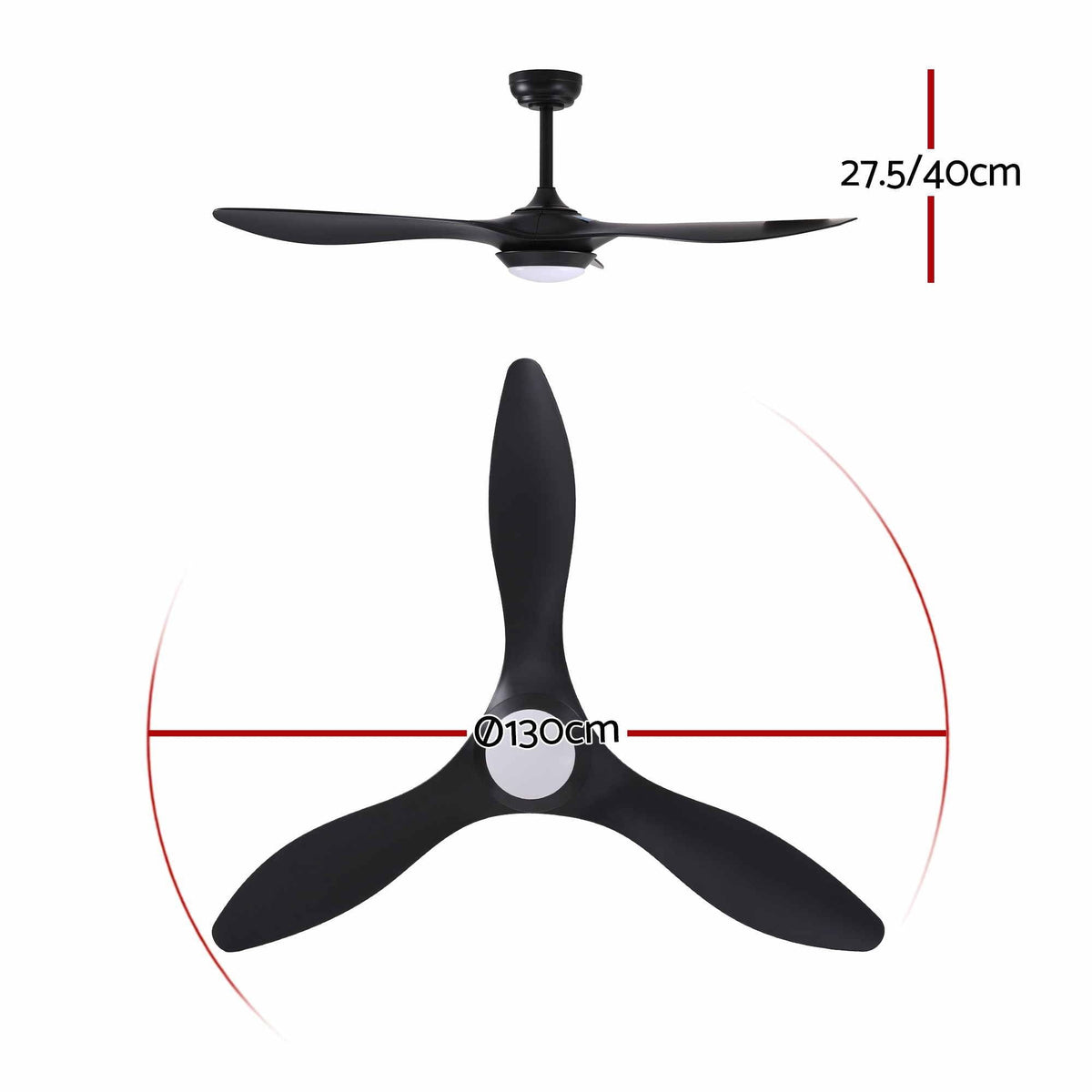 52'' Ceiling Fan DC Motor w/Light w/Remote - Black - Appliances > Fans > Ceiling Fans - Rivercity House & Home Co. (ABN 18 642 972 209) - Affordable Modern Furniture Australia