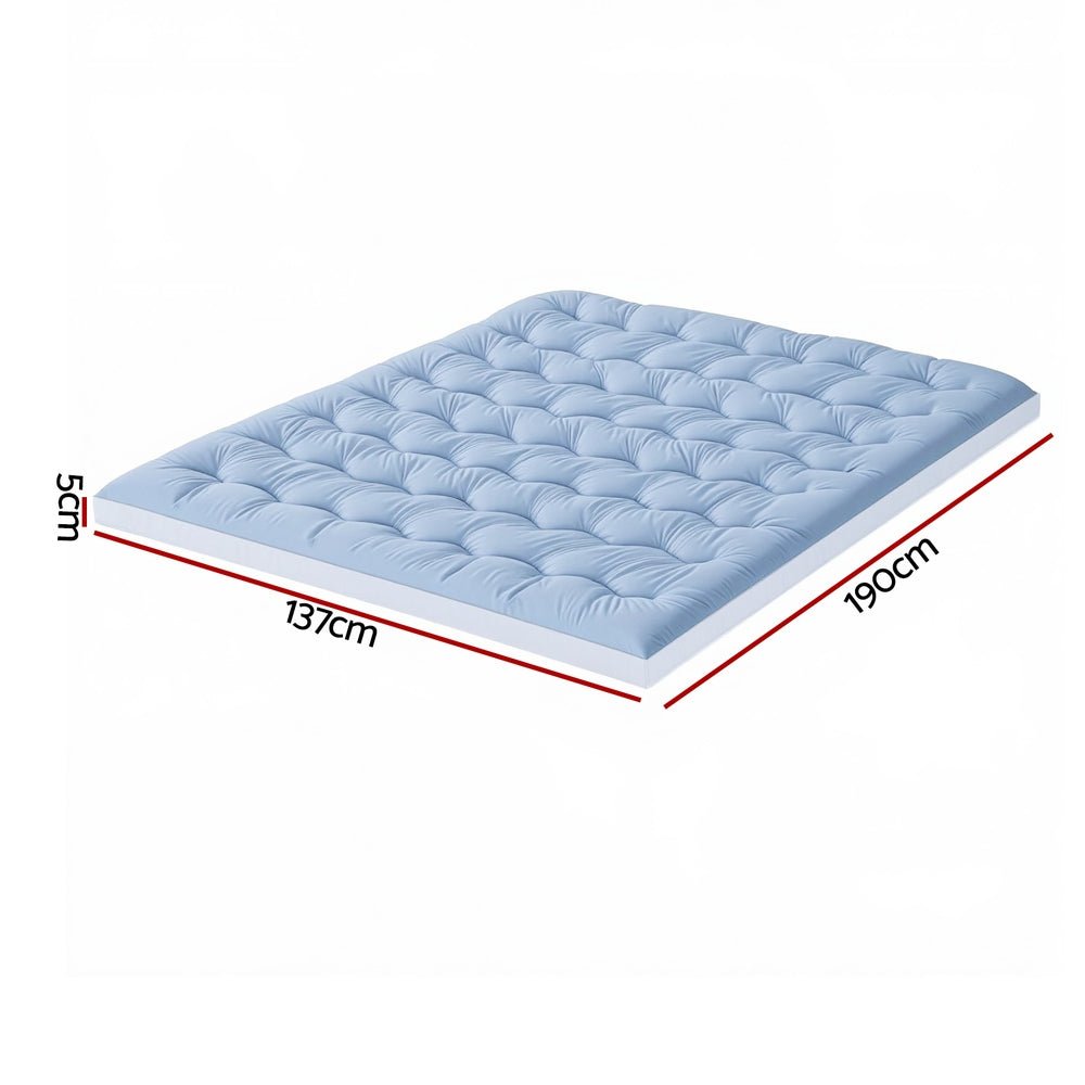 5cm Mattress Topper Pillowtop toppers Double - Sided Double - Furniture > Mattresses > Mattress Toppers - Rivercity House & Home Co. (ABN 18 642 972 209) - Affordable Modern Furniture Australia