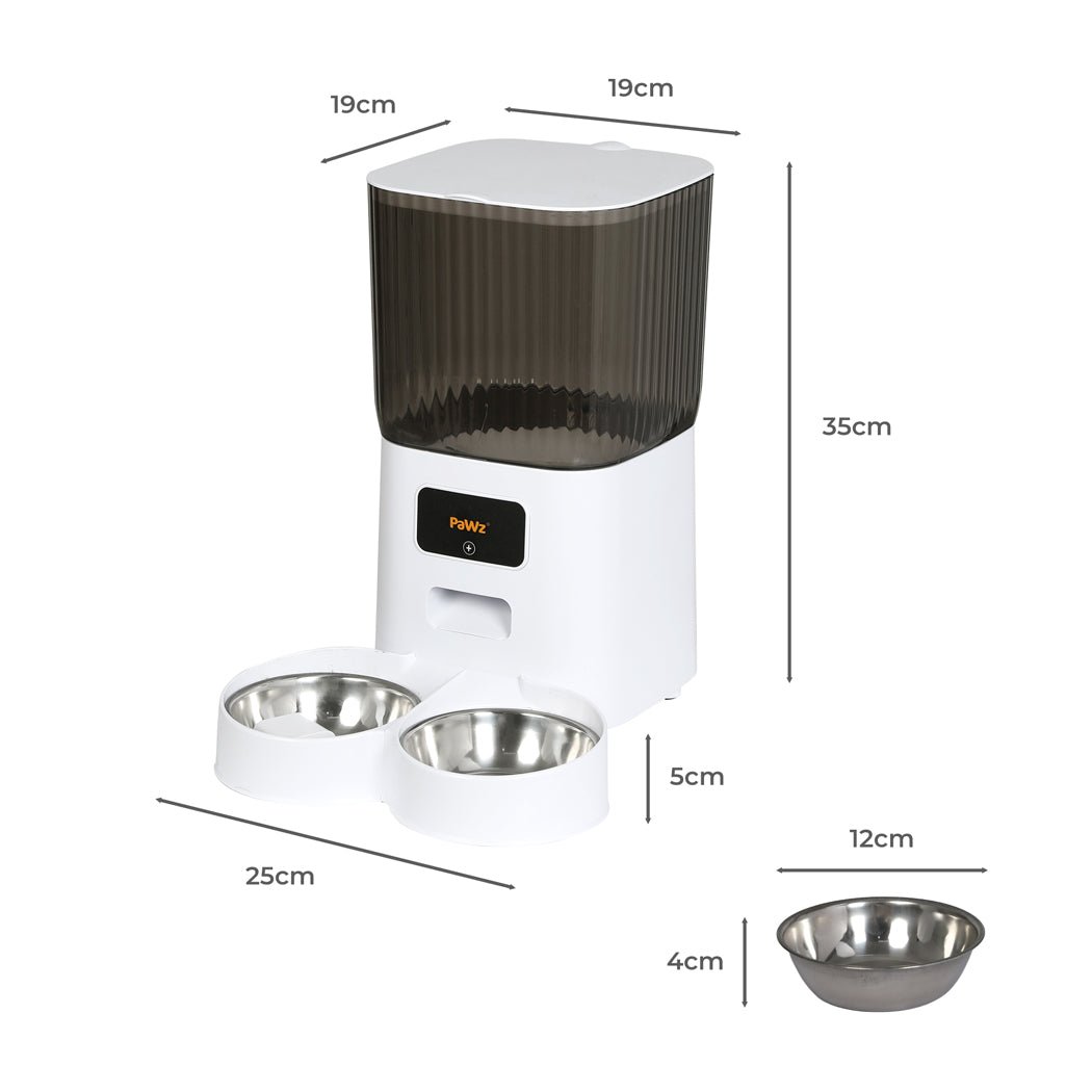 5L Automatic Dual Bowl Pet Feeder with App Control - White - Rivercity House & Home Co. (ABN 18 642 972 209) - Affordable Modern Furniture Australia