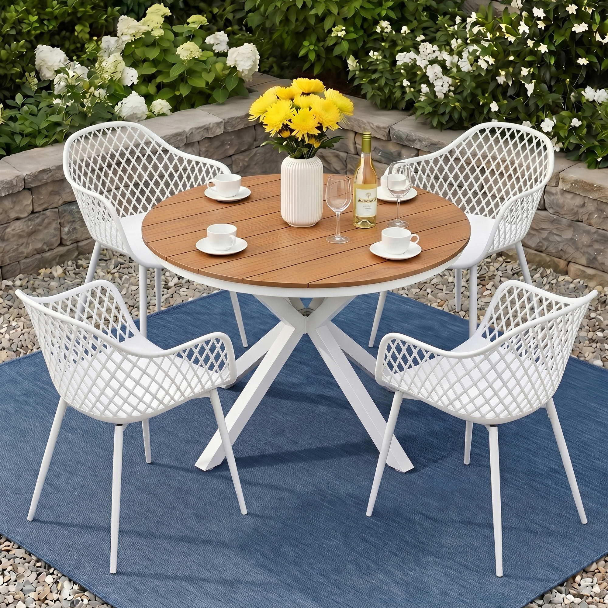 5PCS Outdoor Dining Set Table and Chairs Patio Garden Furniture Diamond - Furniture > Outdoor > Outdoor Dining Sets - Rivercity House & Home Co. (ABN 18 642 972 209) - Affordable Modern Furniture Australia