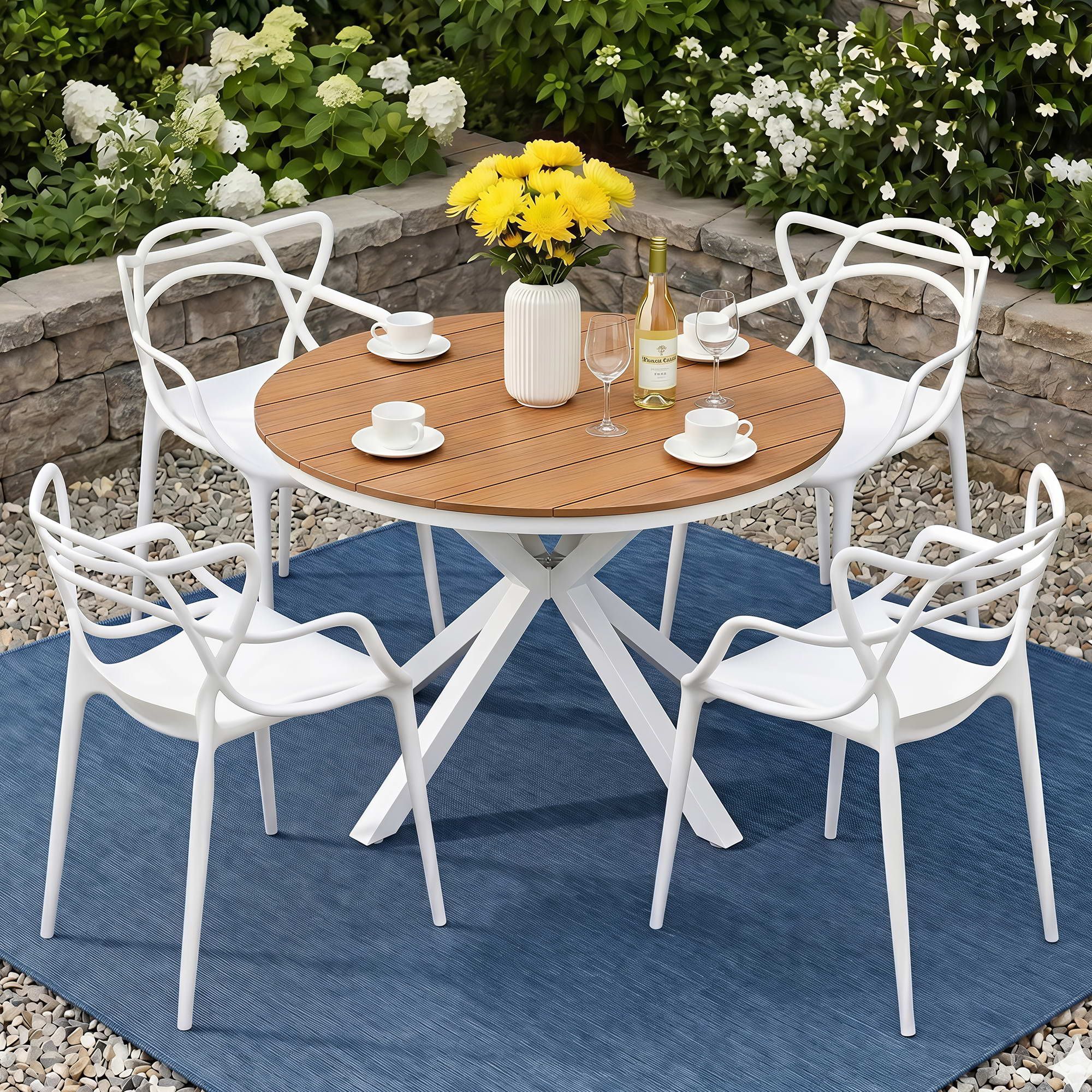 5PCS Outdoor Dining Set Table and Chairs Patio Garden Furniture Entwine - Furniture > Outdoor > Outdoor Dining Sets - Rivercity House & Home Co. (ABN 18 642 972 209) - Affordable Modern Furniture Australia