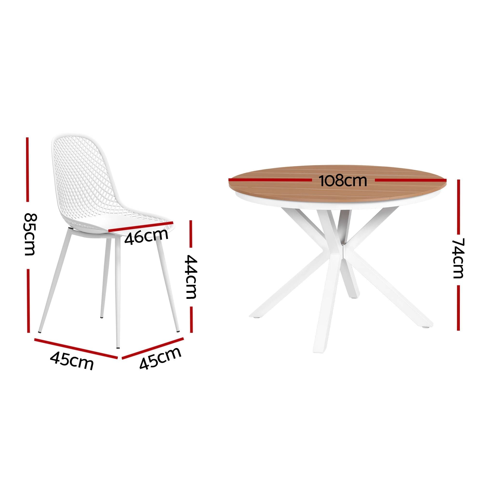 5PCS Outdoor Dining Set Table and Chairs Patio Garden Furniture Lattice - Furniture > Outdoor > Outdoor Dining Sets - Rivercity House & Home Co. (ABN 18 642 972 209) - Affordable Modern Furniture Australia