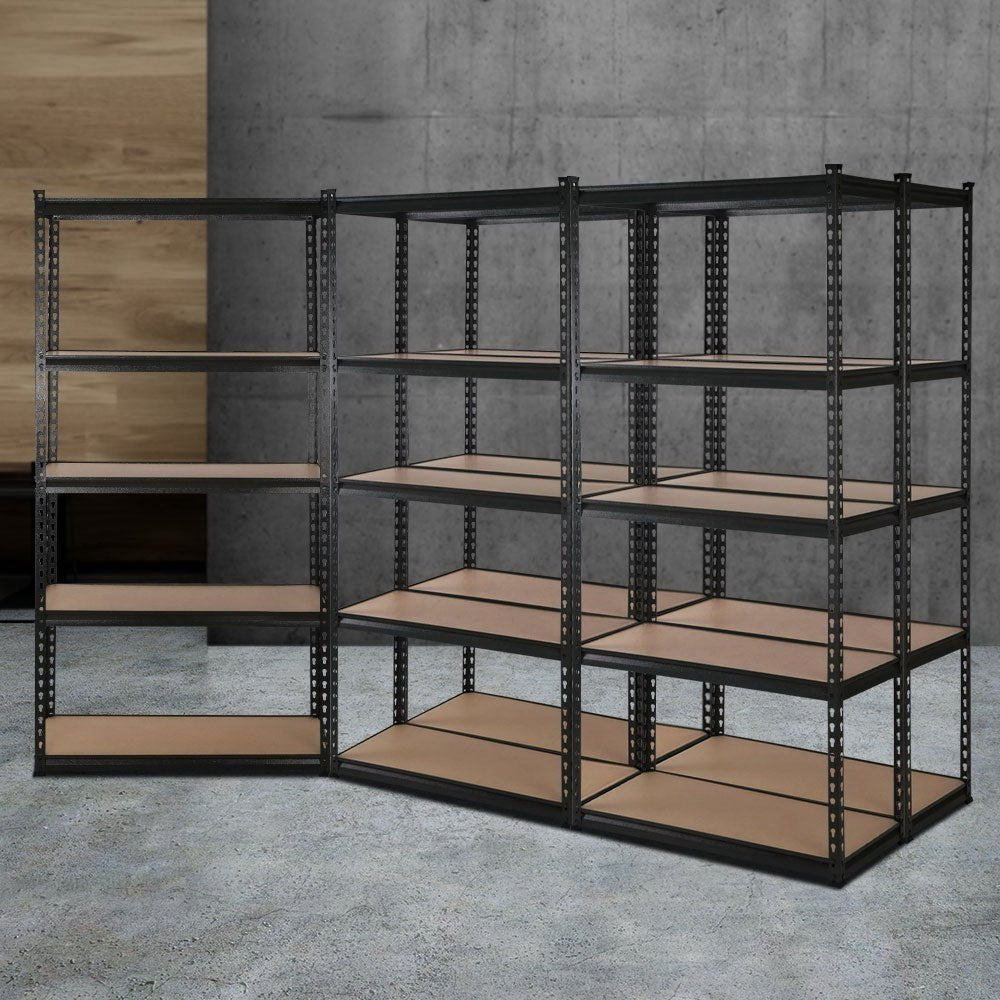 5x1.5M Garage Shelving Warehouse Rack Pallet Racking Storage Shelve Black - Tools > Tools Storage > Wall Storage Racks - Rivercity House & Home Co. (ABN 18 642 972 209) - Affordable Modern Furniture Australia