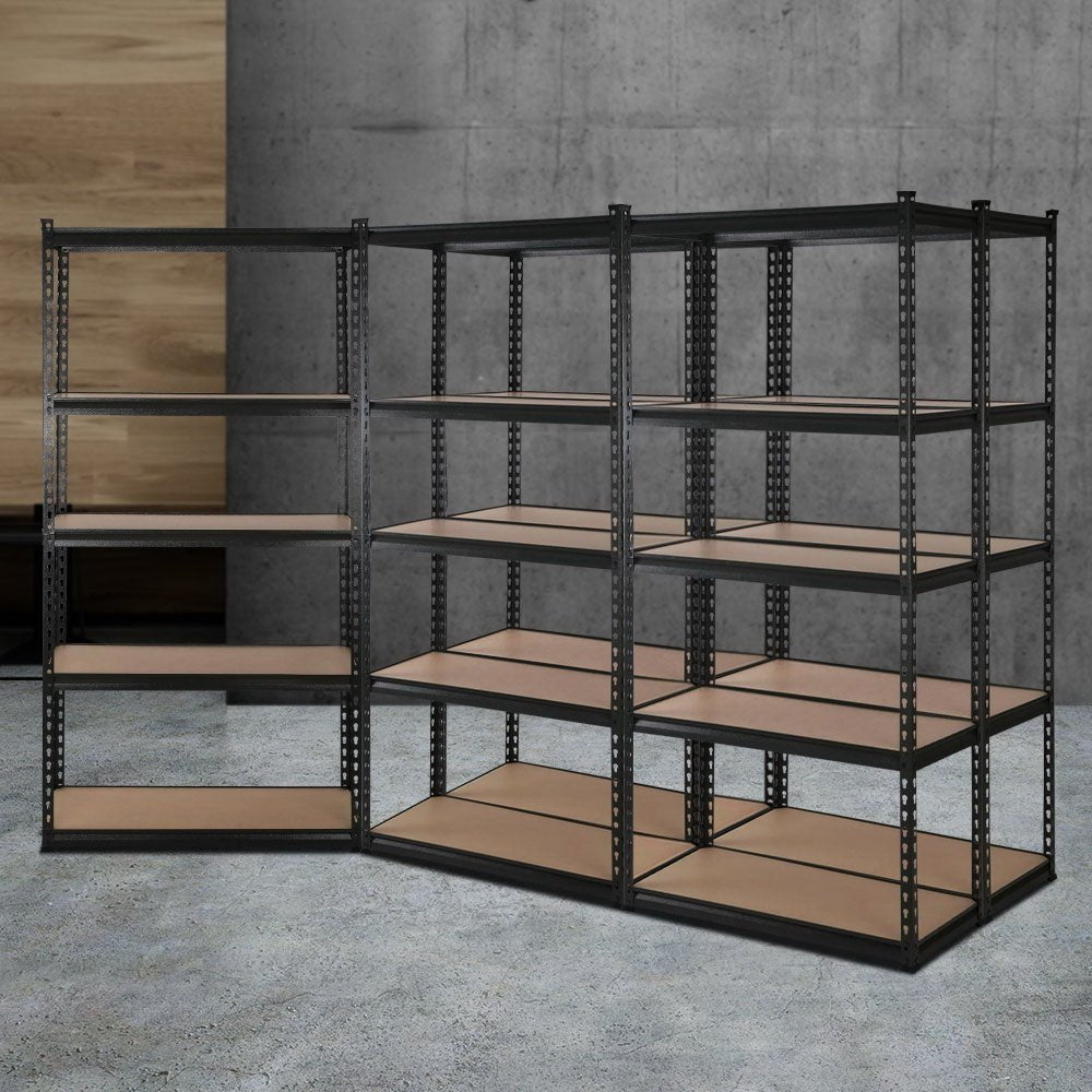 5x1.8M Garage Shelving Warehouse Rack Pallet Racking Storage Shelve Black - Tools > Tools Storage > Wall Storage Racks - Rivercity House & Home Co. (ABN 18 642 972 209) - Affordable Modern Furniture Australia