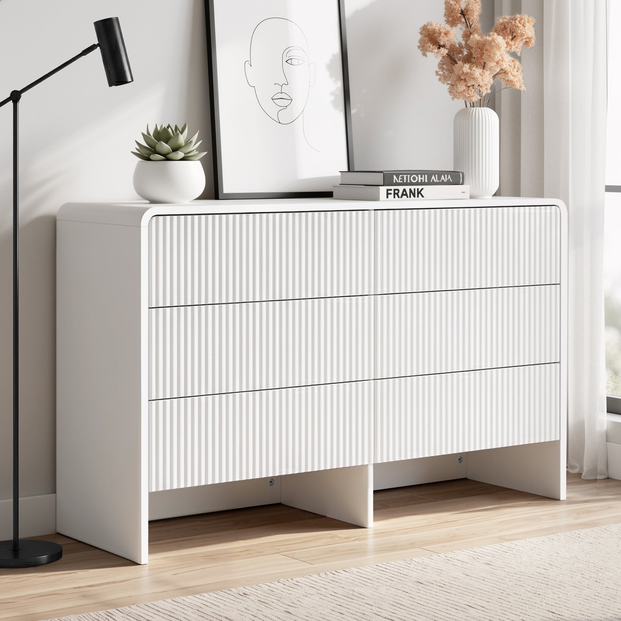 6 Chest of Drawers Dresser Cabinet White - Furniture > Bedroom > Dressers - Rivercity House & Home Co. (ABN 18 642 972 209) - Affordable Modern Furniture Australia