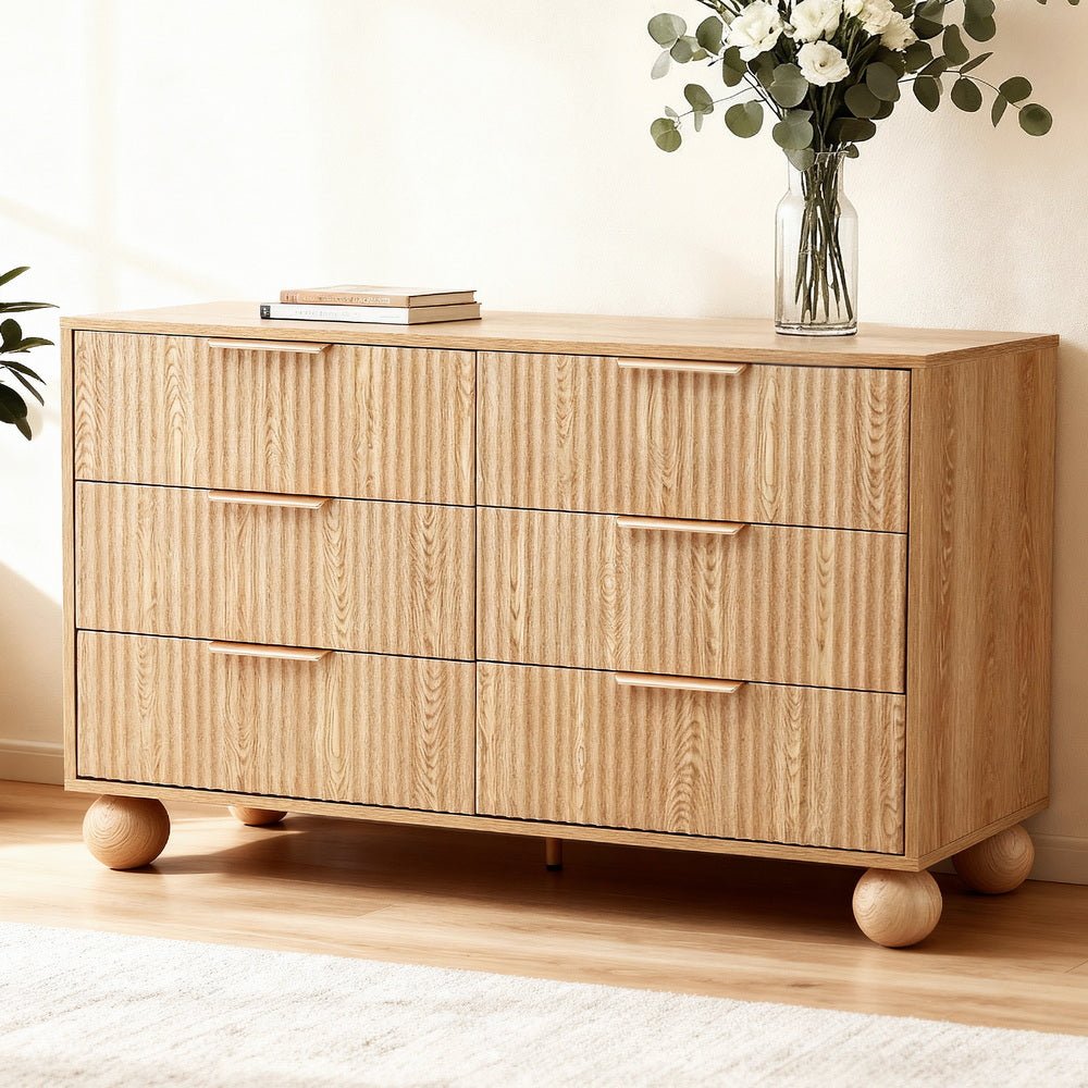 6 Chest of Drawers Dresser Tallboy Pine - Furniture > Bedroom > Dressers - Rivercity House & Home Co. (ABN 18 642 972 209) - Affordable Modern Furniture Australia