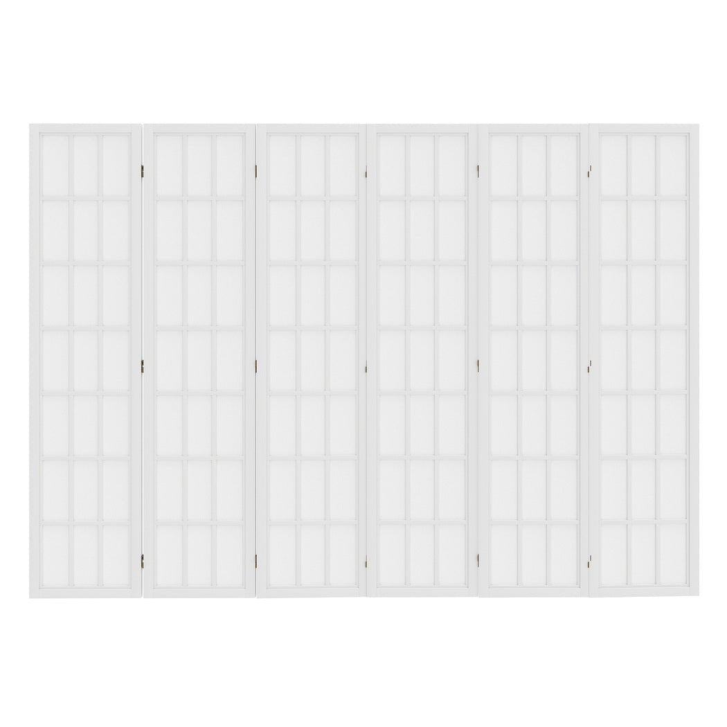 6 Panel Freestanding Room Divider Screen 170cm - White - Rivercity House & Home Co. (ABN 18 642 972 209) - Affordable Modern Furniture Australia