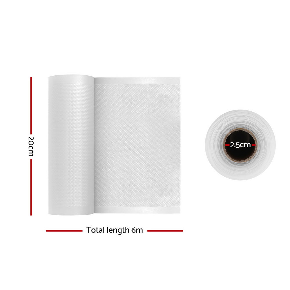 6 Rolls Food Vacuum Sealer Bags Storage Saver Heat Sealing Bag Pack 20CMX6M - Appliances > Kitchen Appliances - Rivercity House & Home Co. (ABN 18 642 972 209) - Affordable Modern Furniture Australia