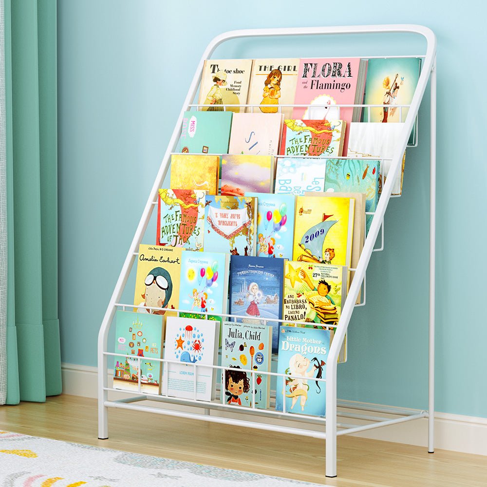 6 Tier Kids Bookshelf Magazine Rack White - Baby & Kids > Kid's Furniture - Rivercity House & Home Co. (ABN 18 642 972 209) - Affordable Modern Furniture Australia