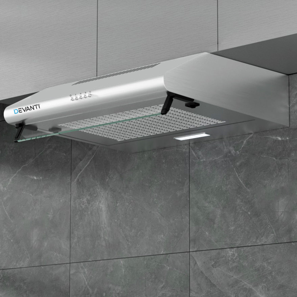 600mm Range Hood 60cm Rangehood Kitchen Canopy LED Light Stainless Steel - Appliances > Kitchen Appliances > Cooking Ranges - Rivercity House & Home Co. (ABN 18 642 972 209) - Affordable Modern Furniture Australia