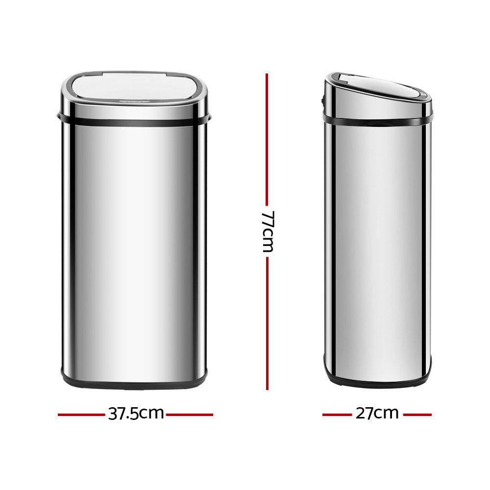 68L Motion Sensor Bin Rubbish Automatic Silver - Home & Garden > Kitchen Bins > Automatic Bins - Rivercity House & Home Co. (ABN 18 642 972 209) - Affordable Modern Furniture Australia