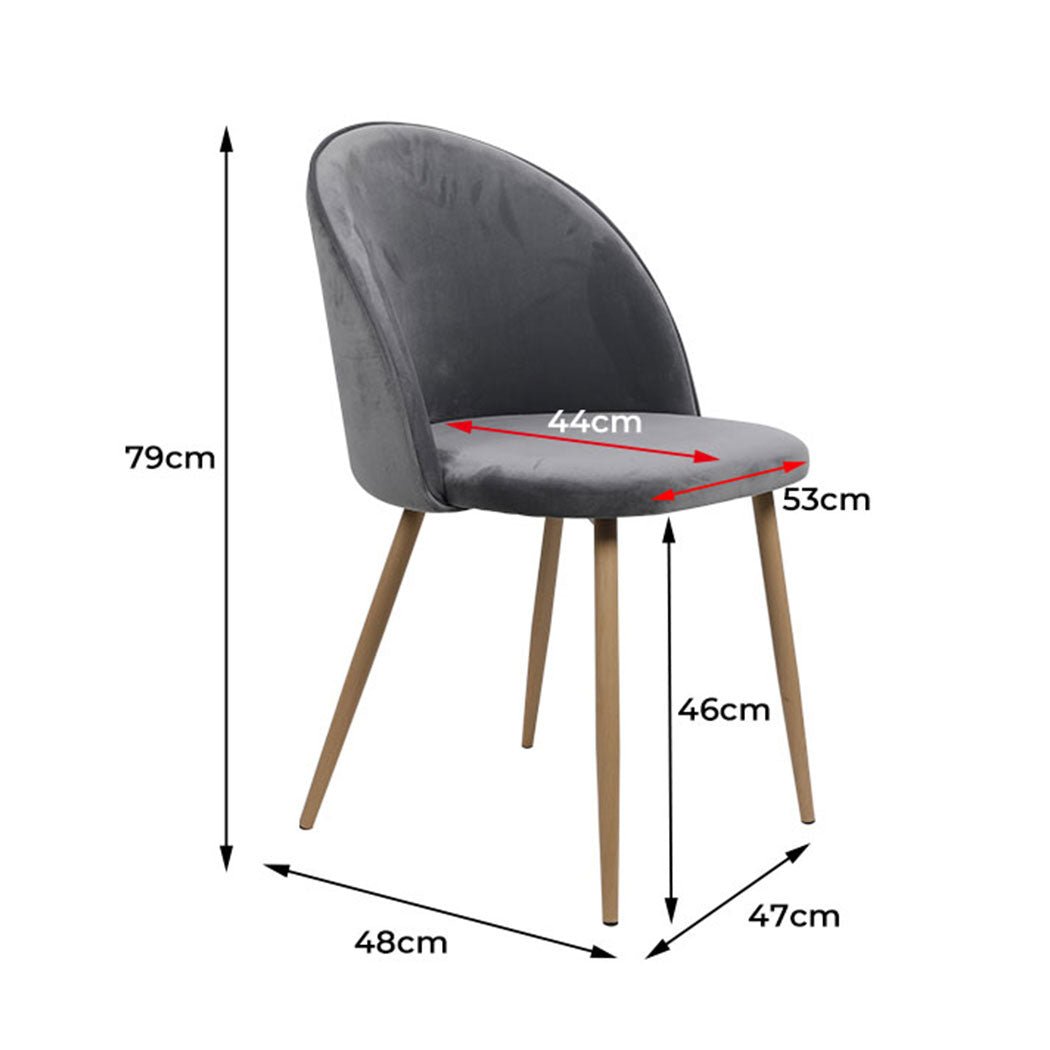 6x French Provincial Dining Chairs with Velvet Seat - Grey - Rivercity House & Home Co. (ABN 18 642 972 209) - Affordable Modern Furniture Australia