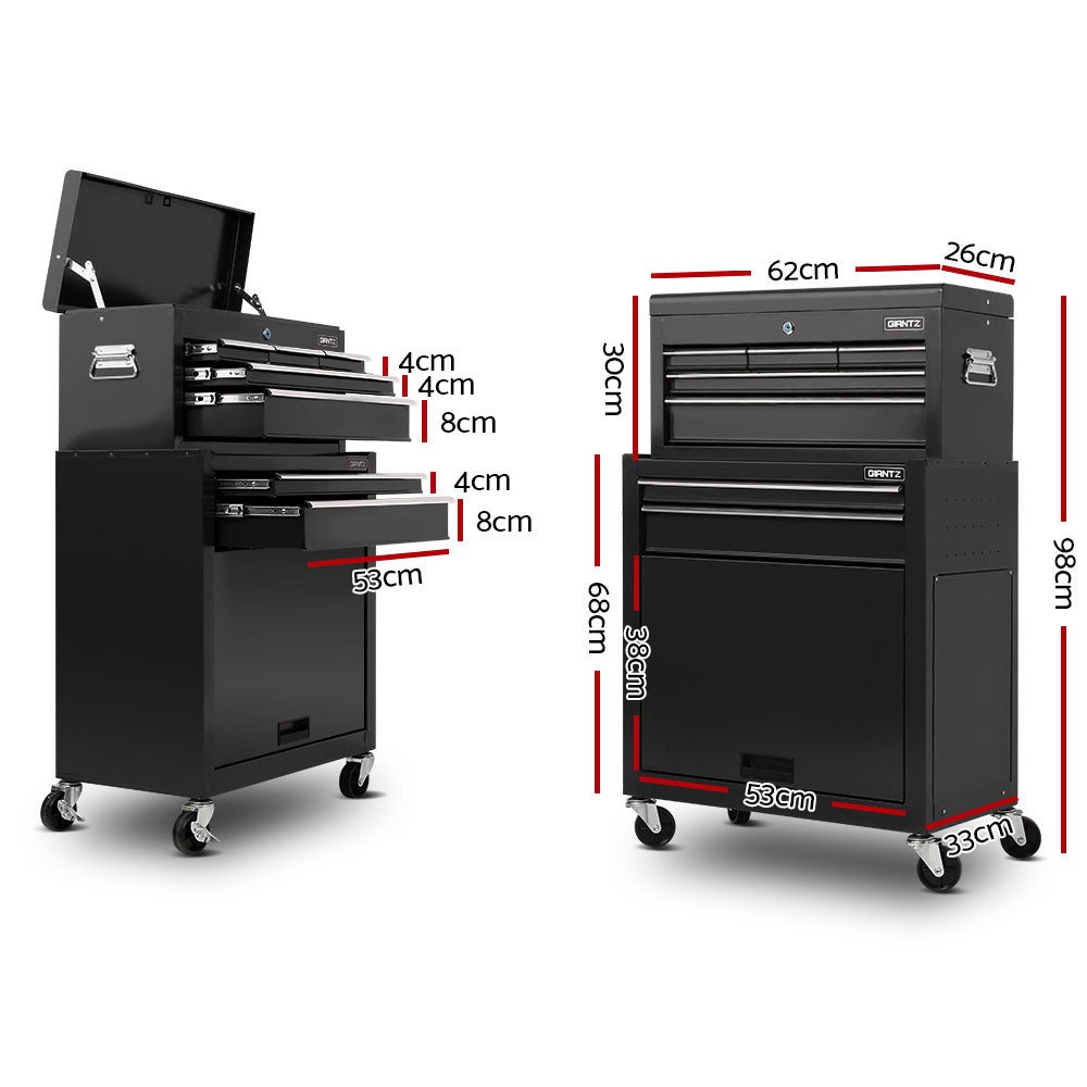 7 Drawer Tool Box Cabinet Chest Trolley Toolbox Garage Storage Black - Tools > Tools Storage > Tool Cabinets - Rivercity House & Home Co. (ABN 18 642 972 209) - Affordable Modern Furniture Australia