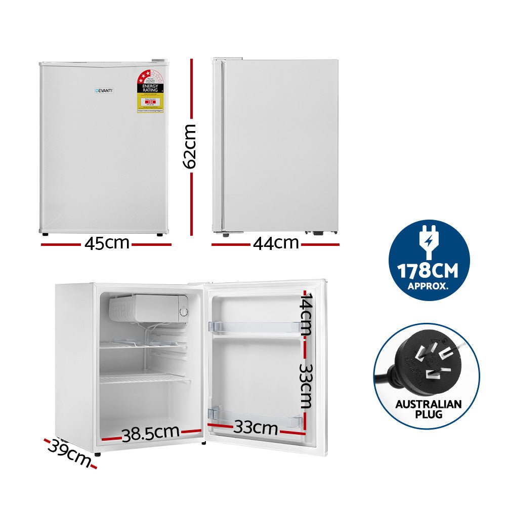70L Portable Mini Bar Fridge - White - Appliances > Fridges & Freezers > Fridges - Rivercity House & Home Co. (ABN 18 642 972 209) - Affordable Modern Furniture Australia