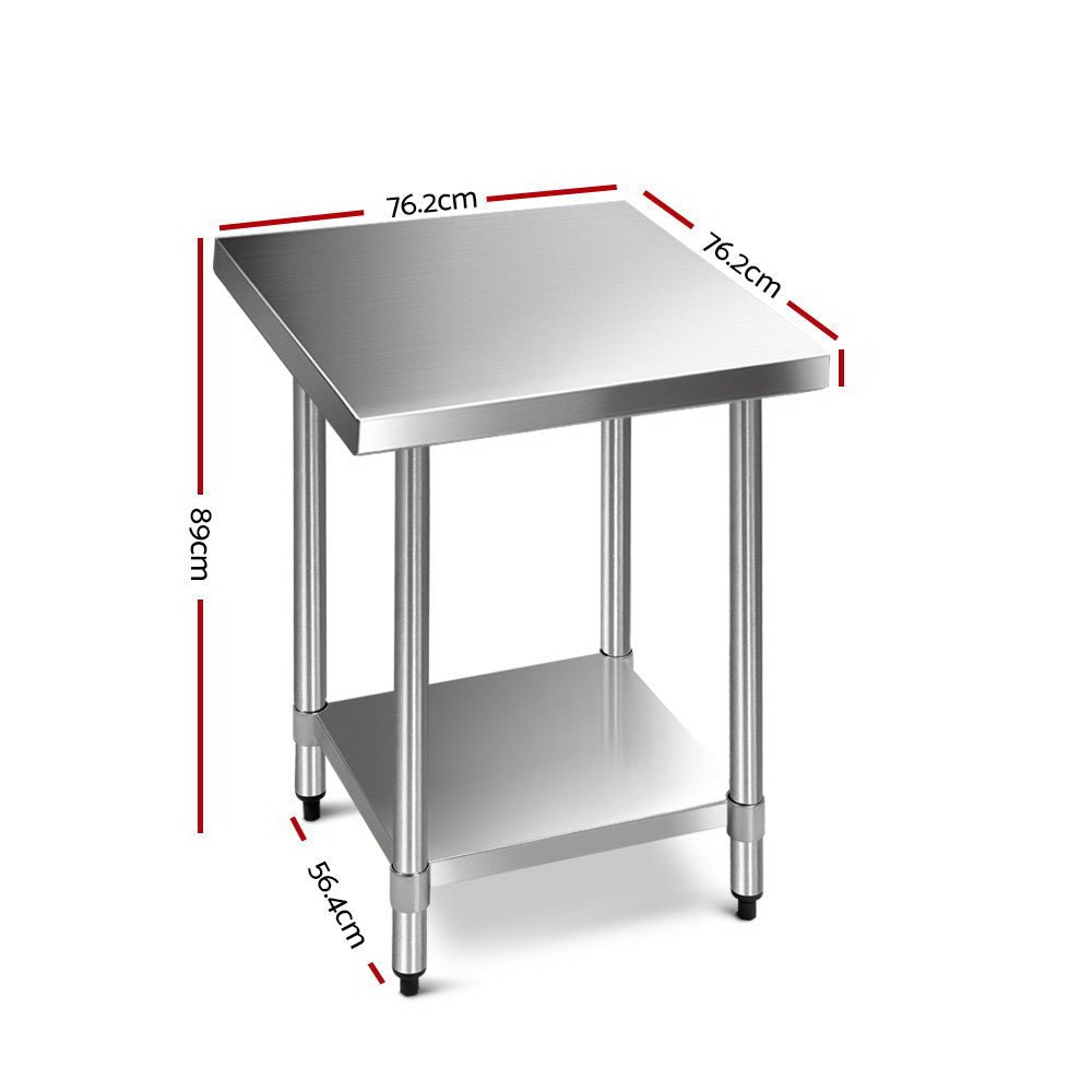 760x760mm Stainless Steel Kitchen Bench 430 - Furniture > Dining > Kitchen Sinks - Rivercity House & Home Co. (ABN 18 642 972 209) - Affordable Modern Furniture Australia