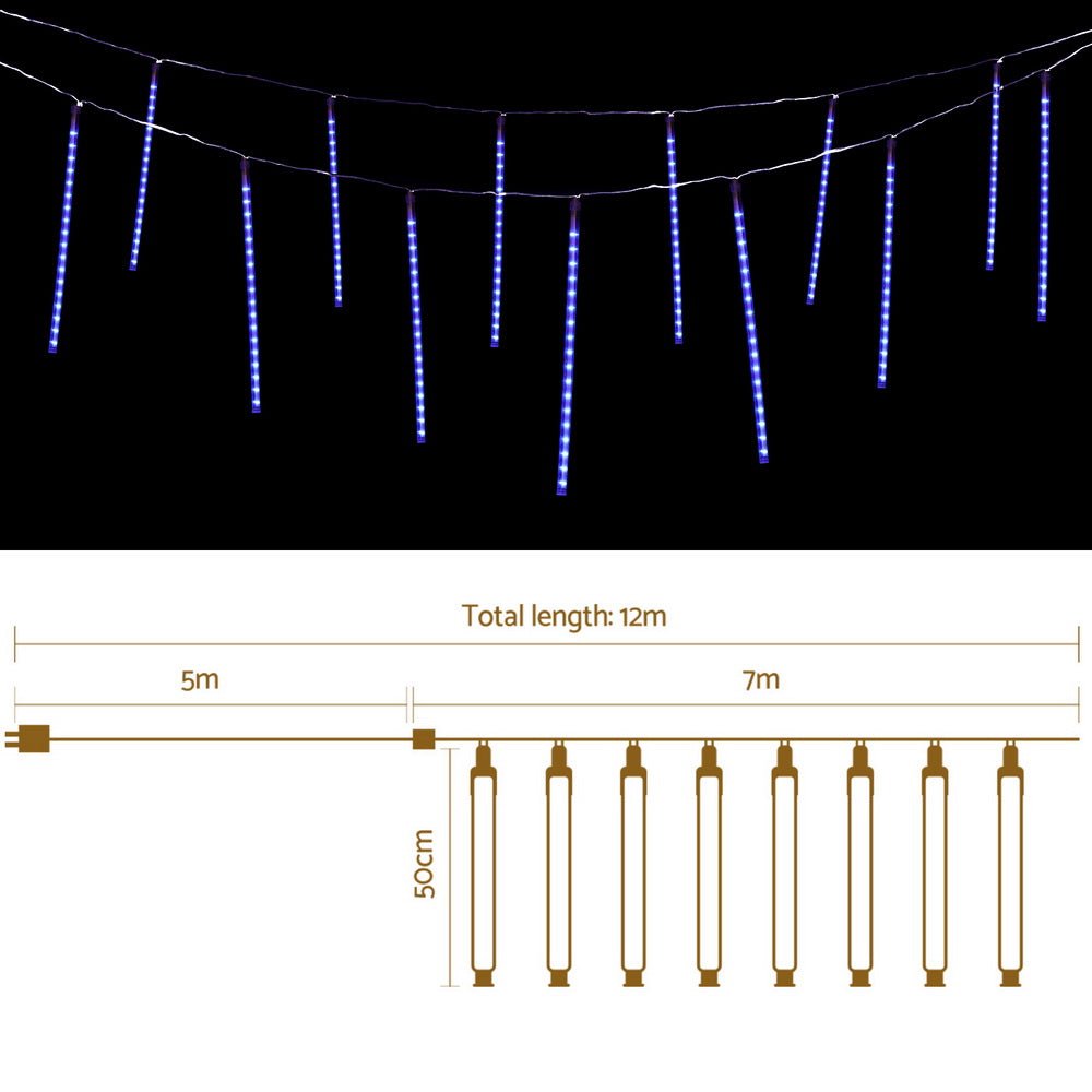 7M Christmas Lights Shower Light 288 LED Icicle Falling Metor - Occasions > Christmas > Outdoor Decorations & Lights - Rivercity House & Home Co. (ABN 18 642 972 209) - Affordable Modern Furniture Australia
