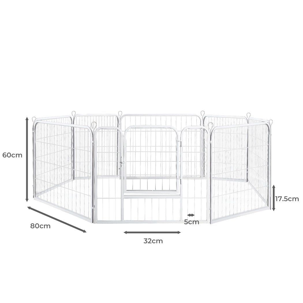 8 - Panel 24'' Pet Dog Playpen with Lockable Gate - White - Rivercity House & Home Co. (ABN 18 642 972 209) - Affordable Modern Furniture Australia