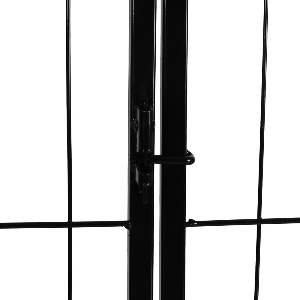 8 Panel Pet Dog Playpen with Lockable Gate - Black - Rivercity House & Home Co. (ABN 18 642 972 209) - Affordable Modern Furniture Australia