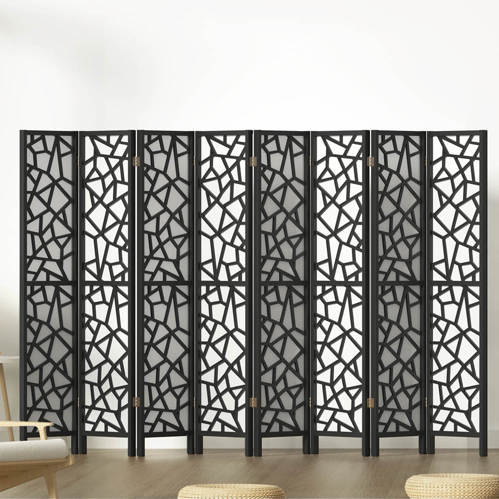 8 Panel Room Divider Screen 325x170cm Clover Black - Furniture > Bedroom > Room Dividers - Rivercity House & Home Co. (ABN 18 642 972 209) - Affordable Modern Furniture Australia