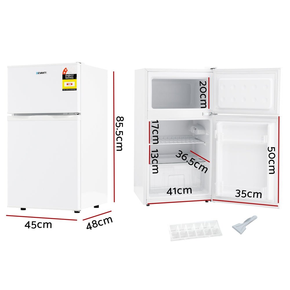 80L Bar Fridge Mini Freezer Refrigerator White - Appliances > Fridges & Freezers > Fridges - Rivercity House & Home Co. (ABN 18 642 972 209) - Affordable Modern Furniture Australia
