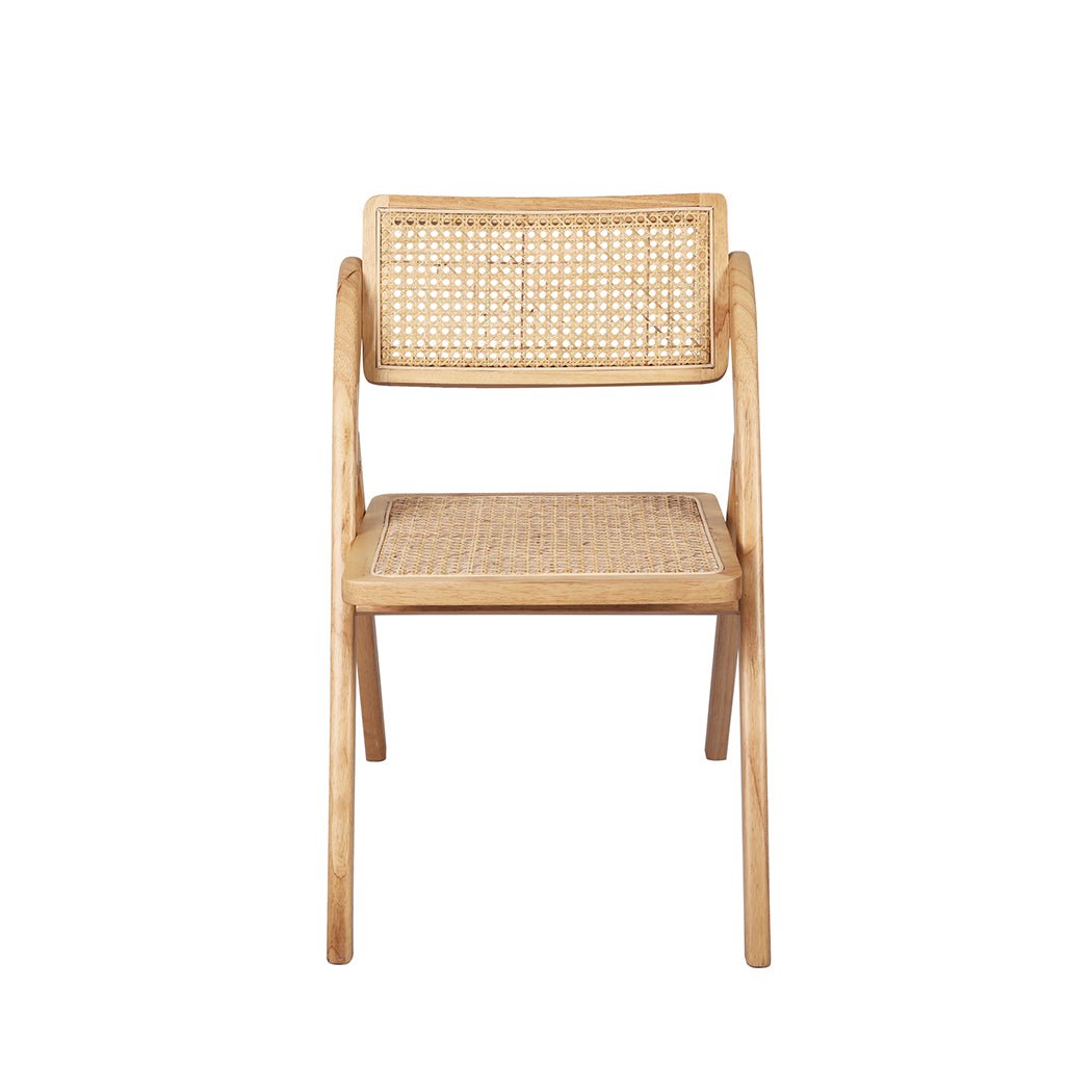 8X Foldable Dining Accent Chairs with Rattan - Natural - Rivercity House & Home Co. (ABN 18 642 972 209) - Affordable Modern Furniture Australia