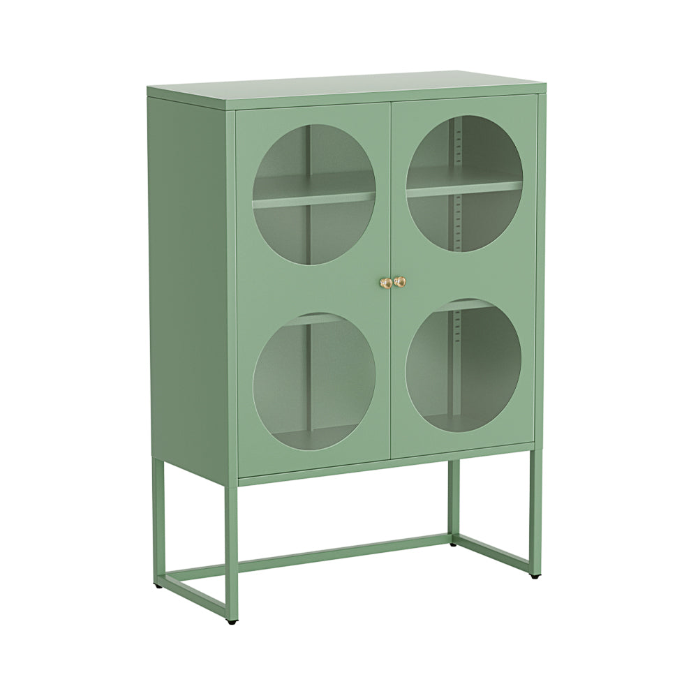 Ella Buffet Sideboard Metal Locker Display Cabinet Green
