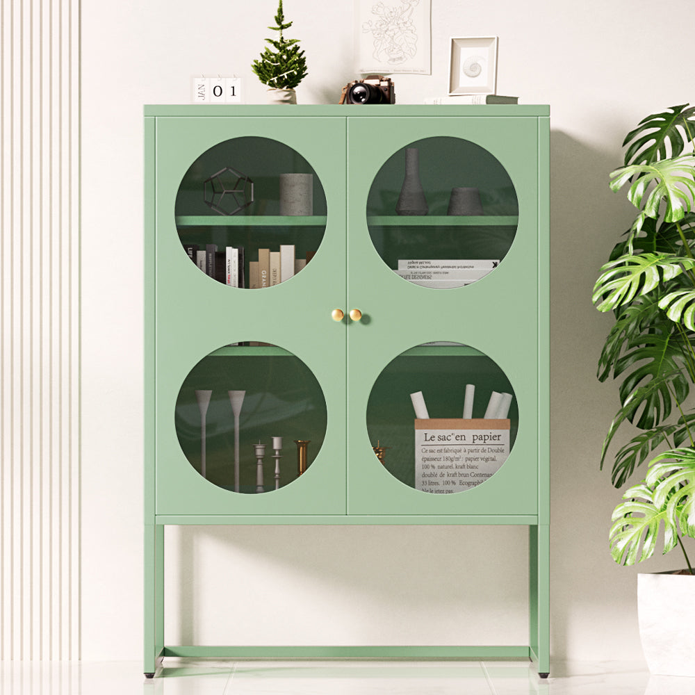Ella Buffet Sideboard Metal Locker Display Cabinet Green