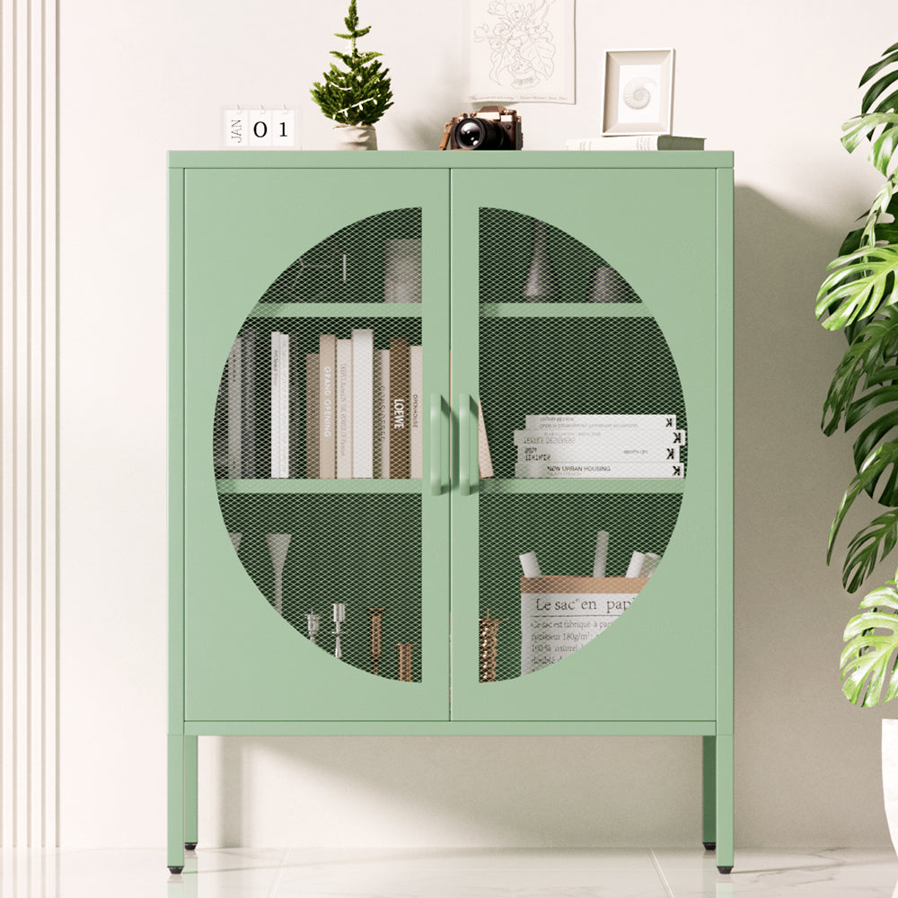 Elsa Buffet Sideboard Metal Locker Display Cabinet Green