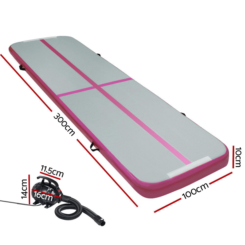 GoFun 3X1M Inflatable Air Track Mat with Pump Pink