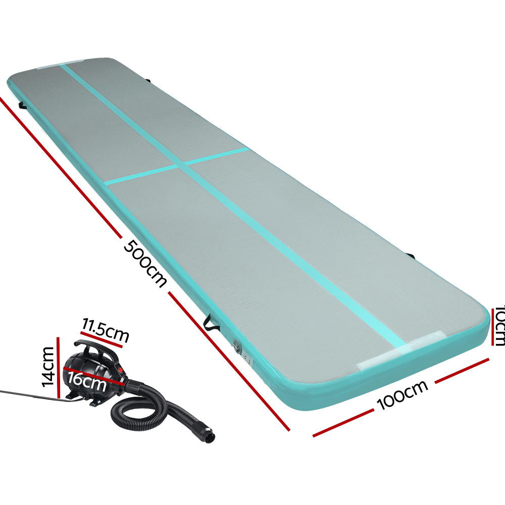 GoFun 5X1M Inflatable Air Track Mat with Pump Green