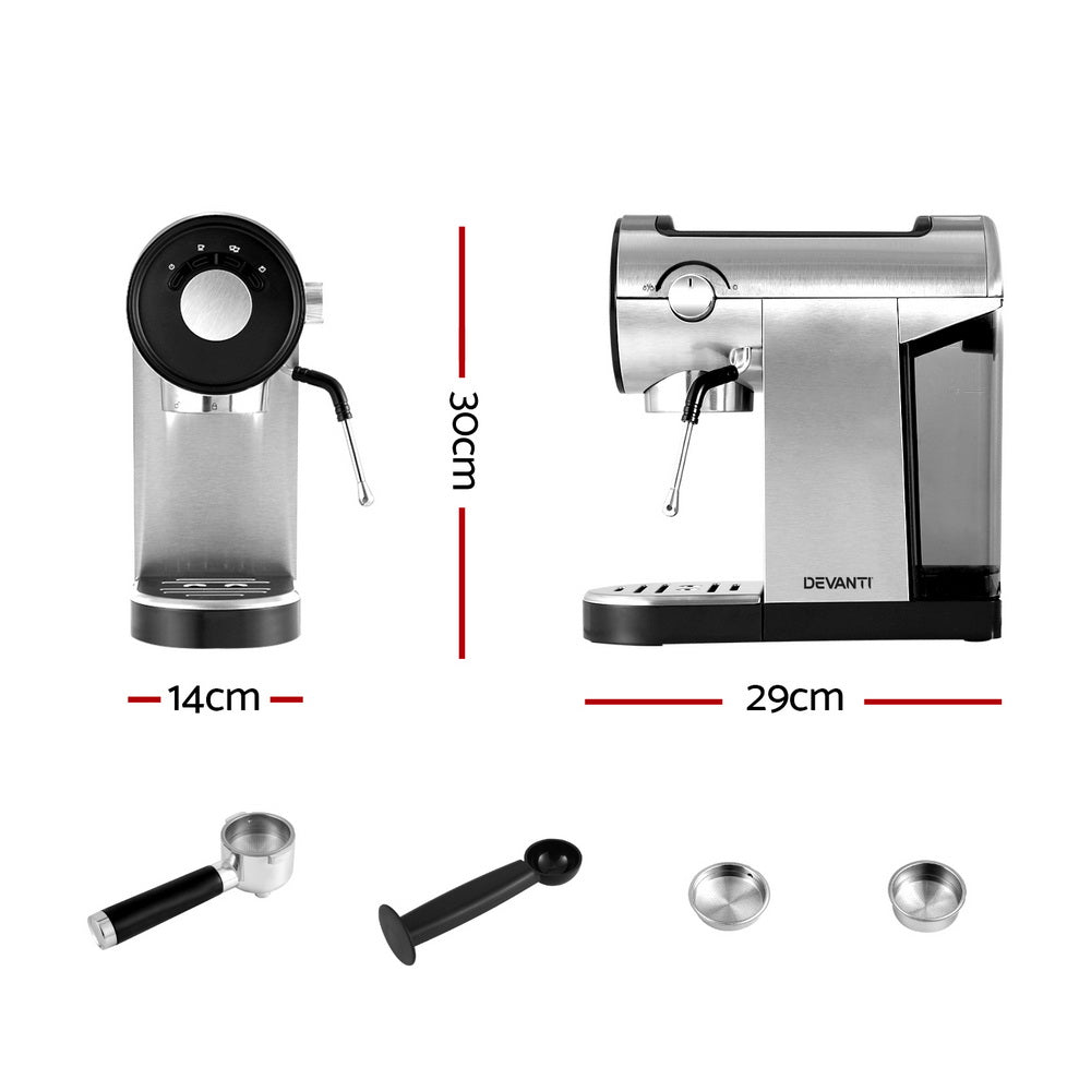Coffee Machine Espresso Maker 20 Bar Milk Frother Cappuccino Latte Cafe