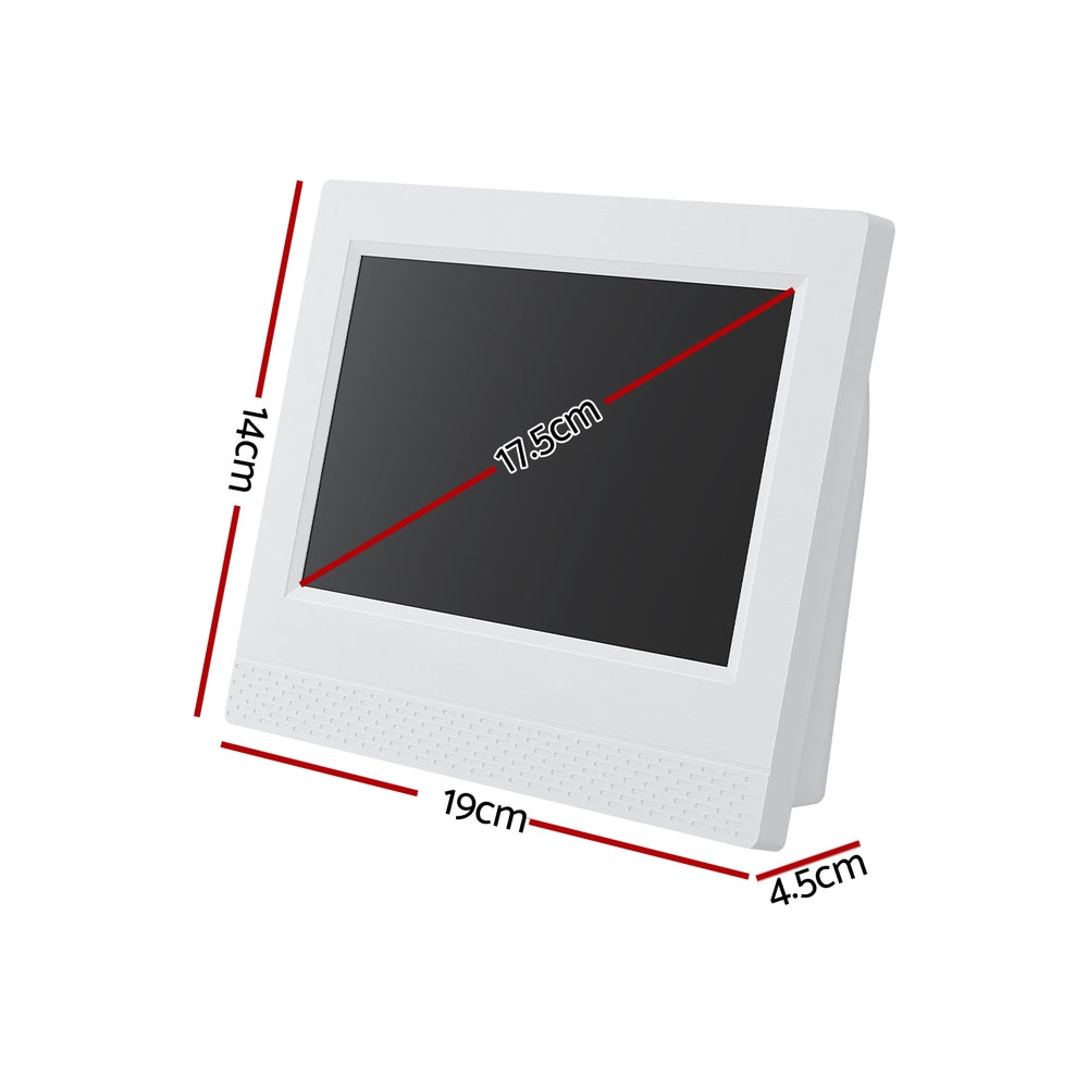 7Inch Digital Day Clock Calendar Alarm White