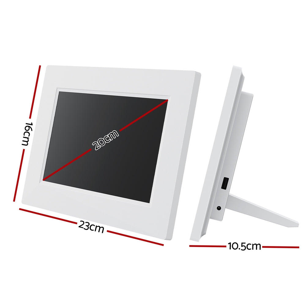 8Inch Digital Day Clock Calendar Alarm White