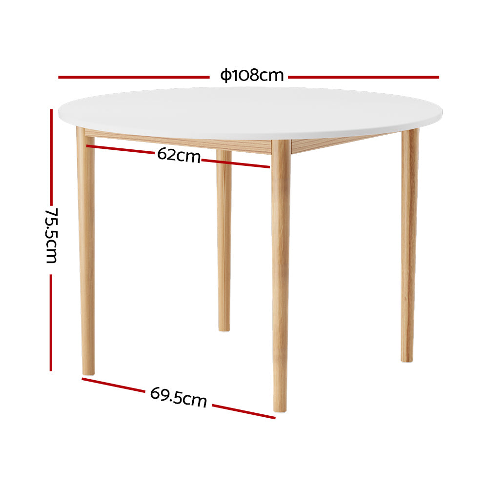 Demi Round Dining Table 108cm - White