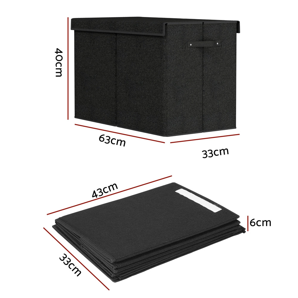 Large Toy Box Chest Storage with Flip-Top Lid Foldable Organiser Bins