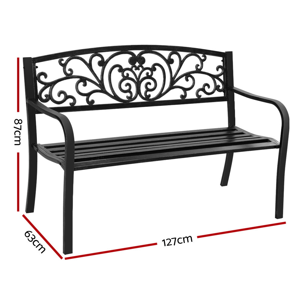 Garden Bench Seat Vintage Black