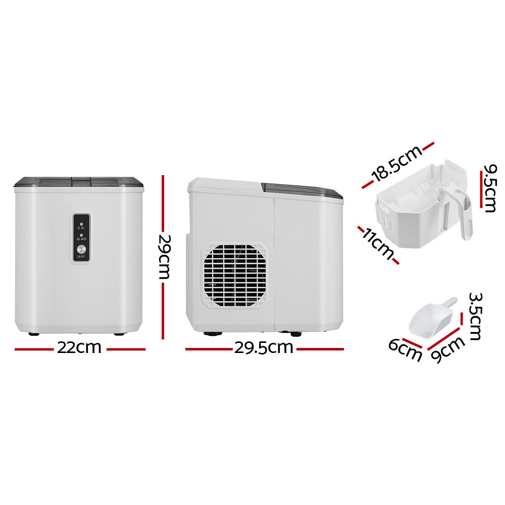 12kg Ice Maker Machine Portable Countertop 2L White