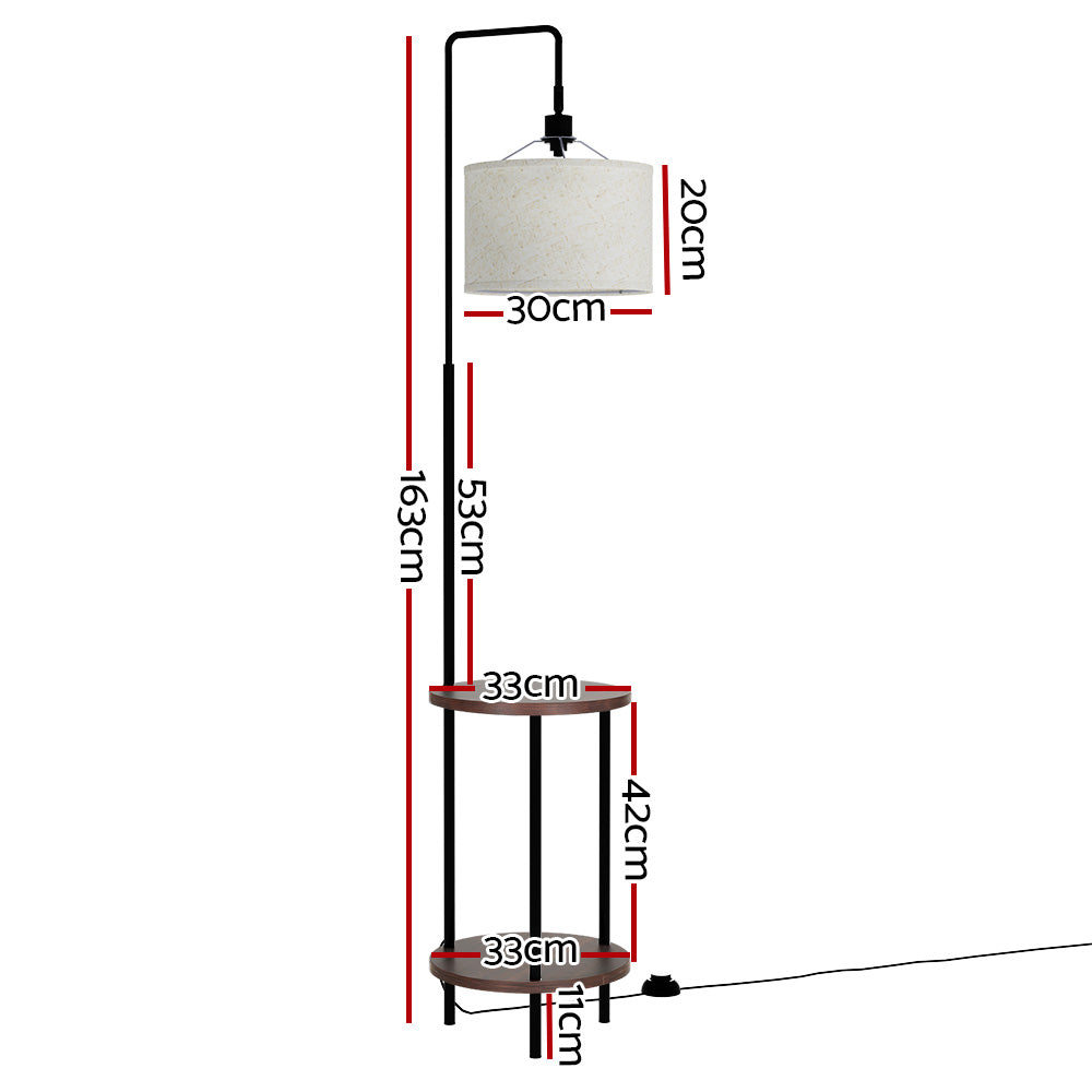 Modern Floor Lamp with Integrated Storage Shelves